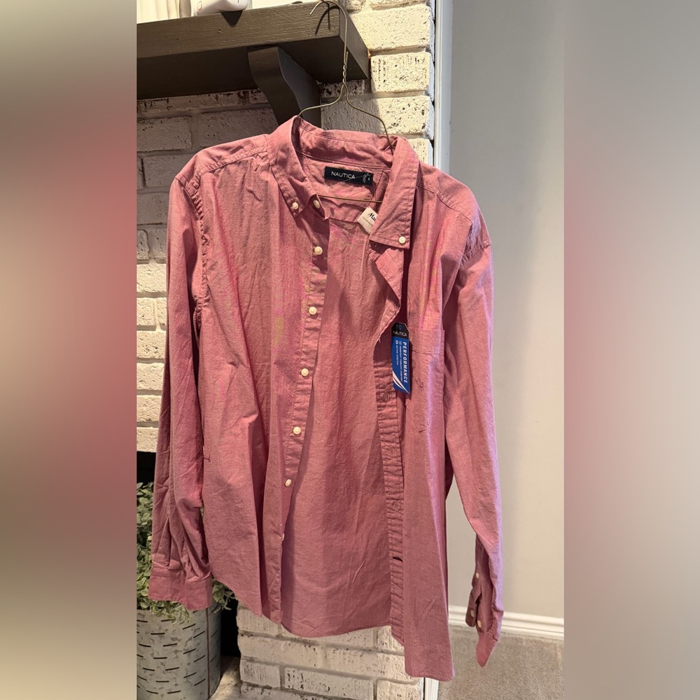 Nautica Red Dress Shirt for Men